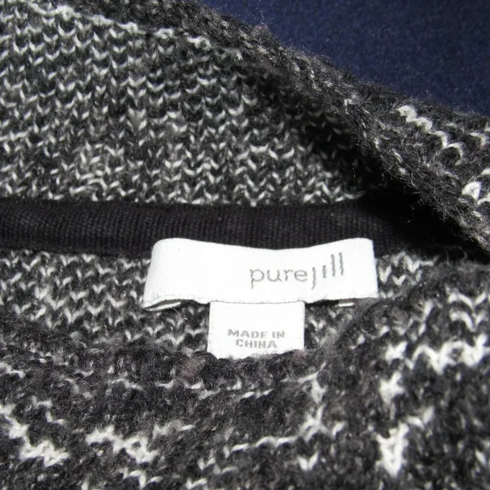 J. Jill PureJill  Mock Turtleneck Gray White Sweater Size S - Picture 6 of 8